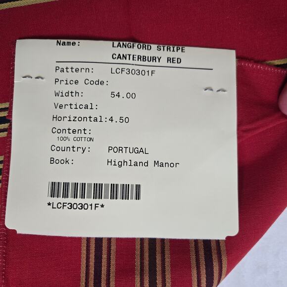 VTG Ralph Lauren Upholstery Fabric Remnant Langford Stripe Canterbury 27x27 0794 - Picture 3 of 5